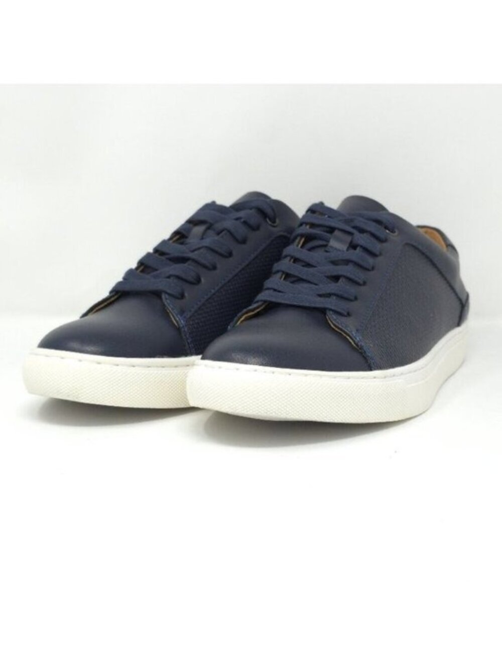 New Alfani Adairr Navy Embossed Leather Sneakers Men’s 8M